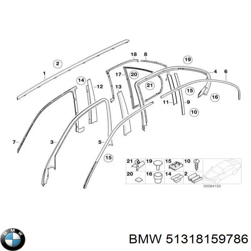 Comprar 51318159786 BMW Moldura inferior de cristal trasero