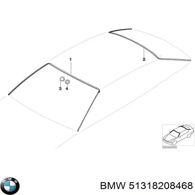 51318208468 BMW moldura de luneta trasera superior