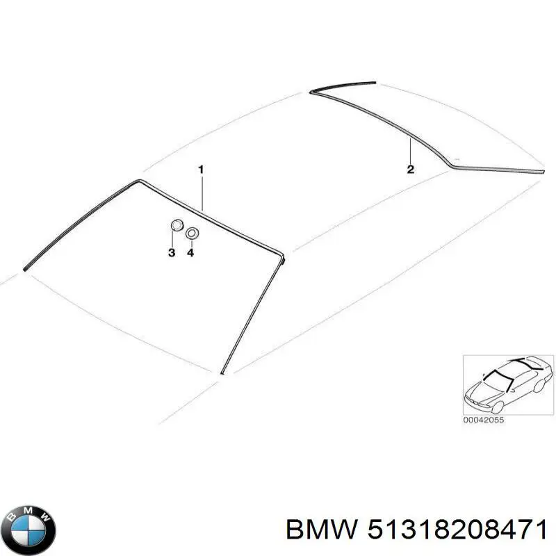 51318208471 BMW moldura de luneta trasera