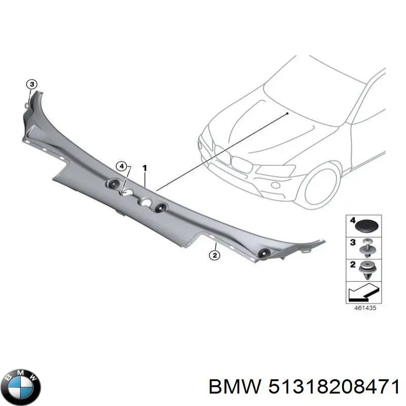 Moldura de cristal trasero BMW 51318208471 precio, desde 101,18 EUR