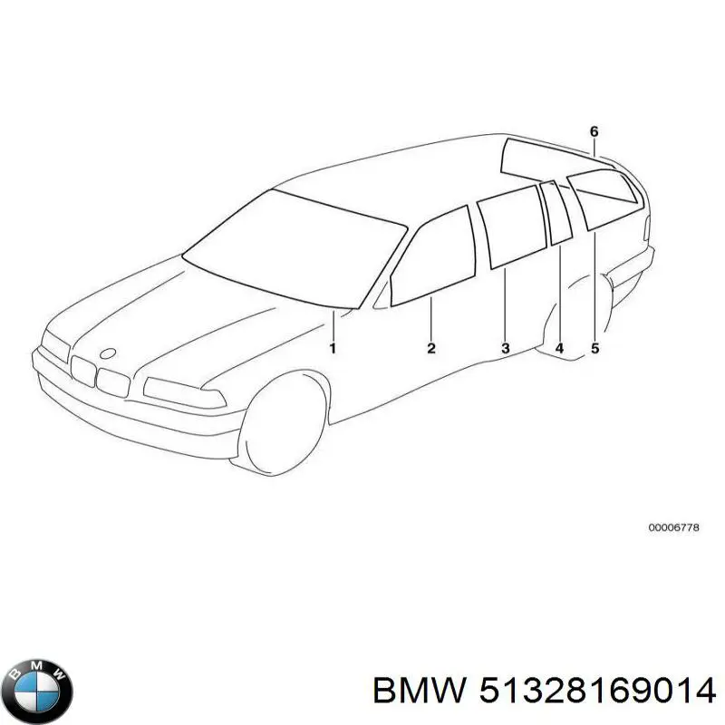 Luna de puerta delantera derecha para BMW 3 (E36)