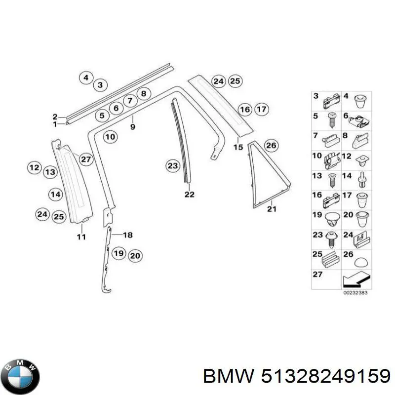 51328249159 BMW clips de fijación de pasaruedas de aleta delantera