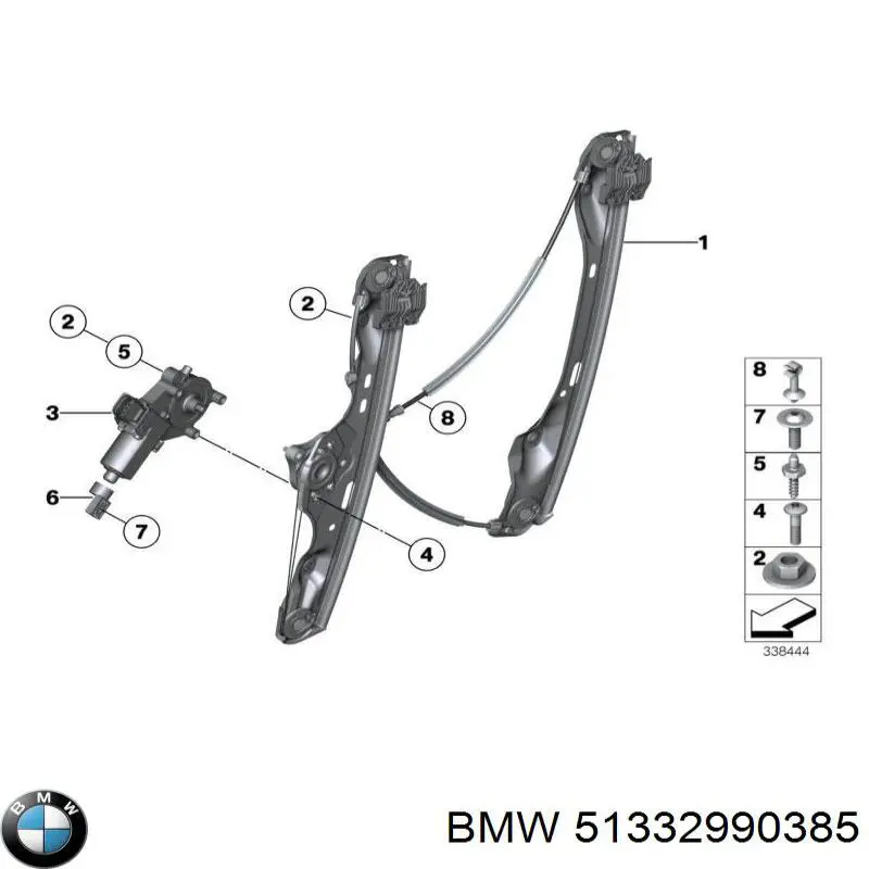51332990385 BMW mecanismo de elevalunas, puerta delantera izquierda