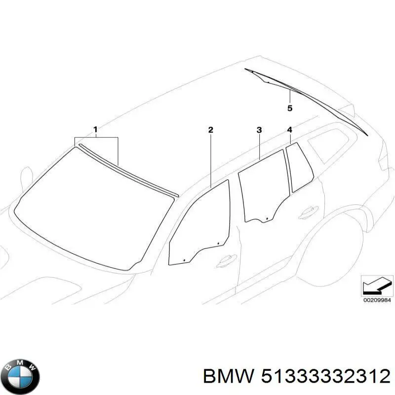 Luna lateral trasera derecha para BMW X3 (E83)