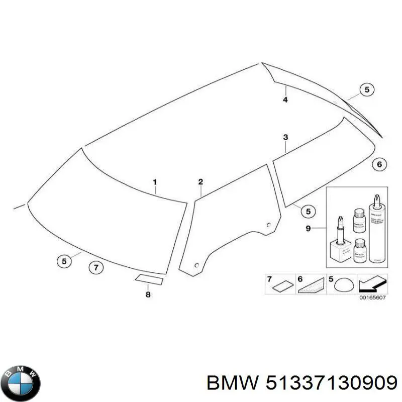 51334390289 BMW luna de puerta delantera izquierda