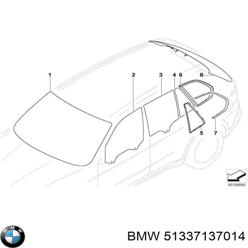 Luna de puerta del pasajero delantero para BMW X5 (E70)