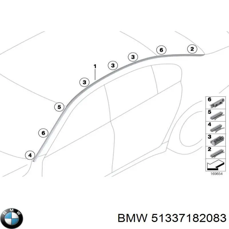 Luna de puerta delantera izquierda para BMW 7 (F01, F02, F03, F04)