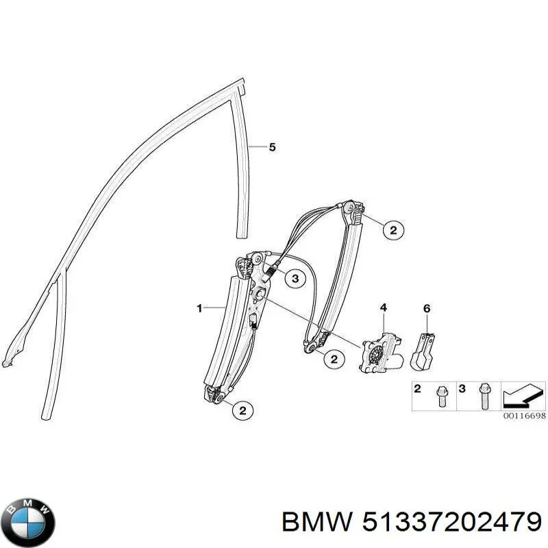 51337202479 BMW mecanismo de elevalunas, puerta delantera izquierda