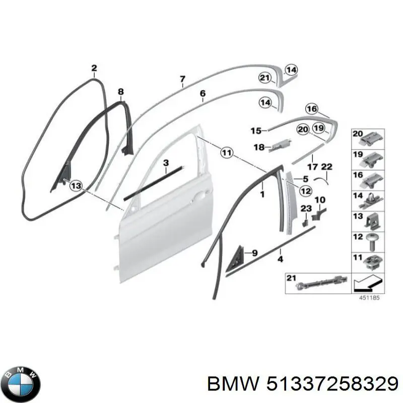 Junta de puerta delantera (en carrocería) BMW 3 (F30, F80)