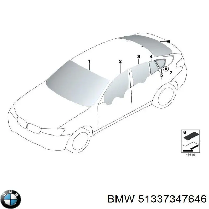 Luna de puerta del pasajero delantero BMW X3 (F25)