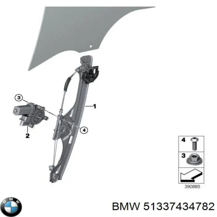 Mecanismo de elevalunas, puerta delantera derecha BMW 2 (F46)