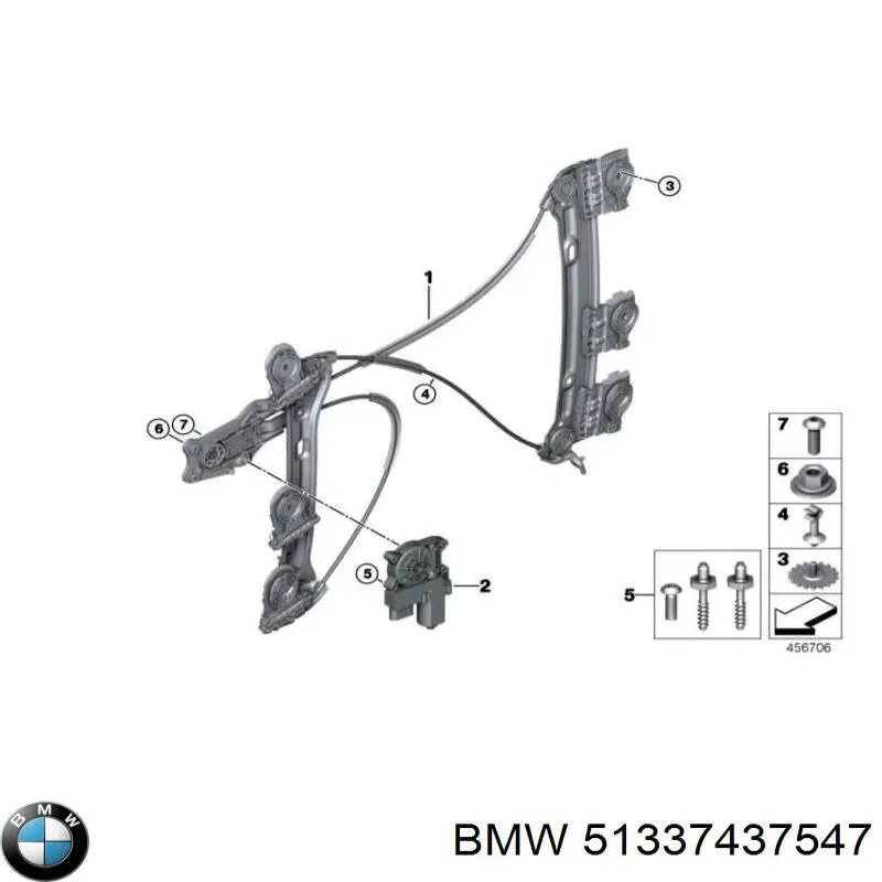 51337437547 BMW mecanismo de elevalunas, puerta delantera izquierda