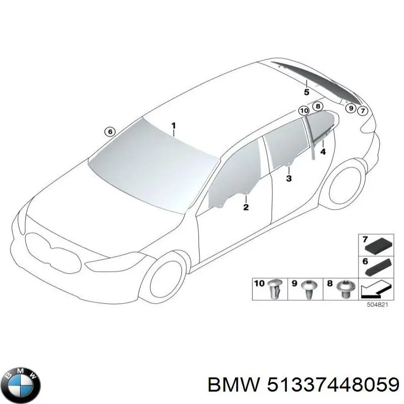 Luna de puerta delantera izquierda BMW 1 (F40)