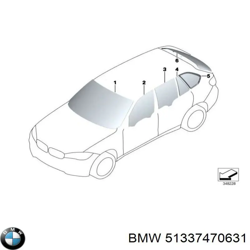 51337470631 BMW luna de puerta delantera izquierda