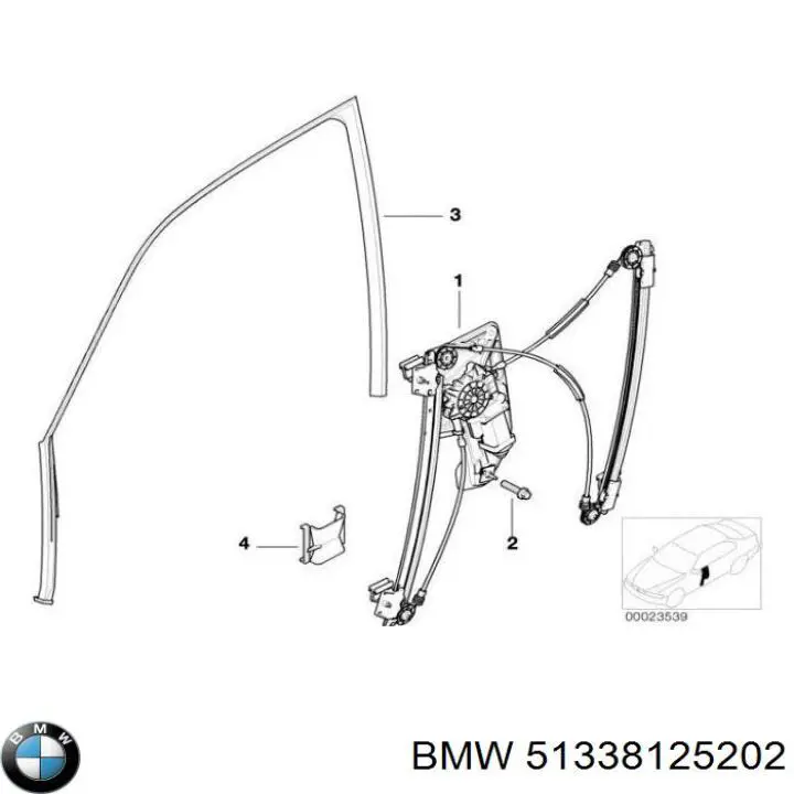 Mecanismo de elevalunas delantero derecha 51338125202 BMW