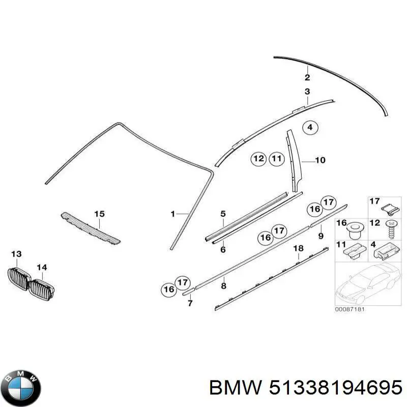 Junta de puerta delantera izquierda BMW 51338194695 precio, desde 53,20 EUR