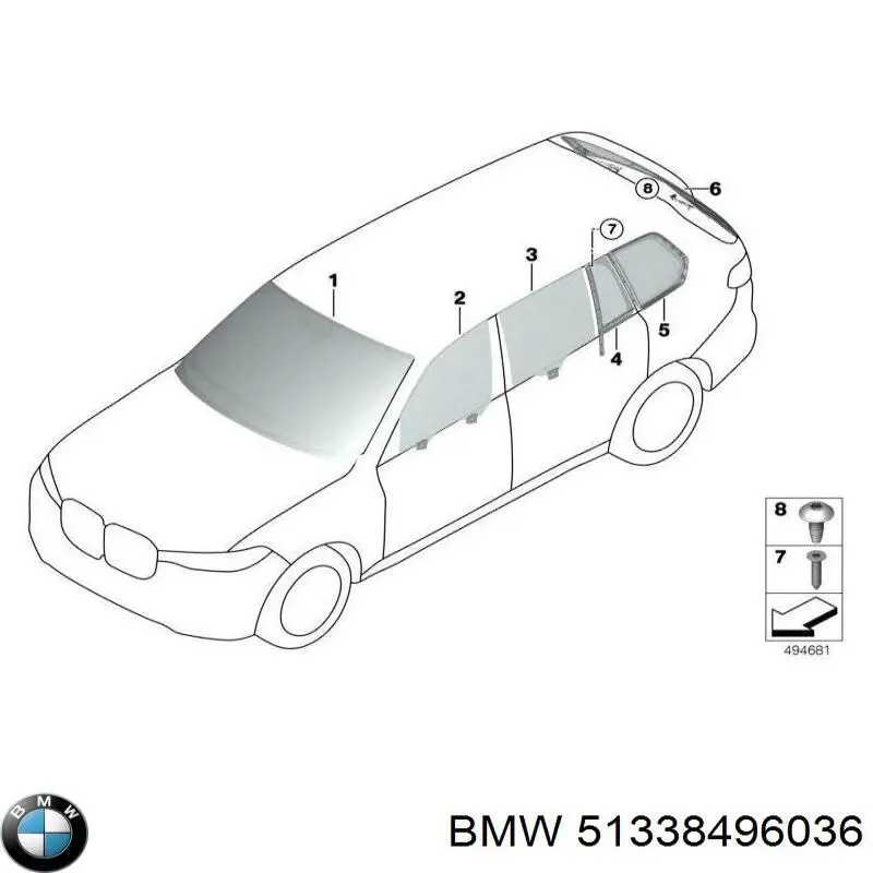 Cristal de puerta delantera derecha BMW 51338496036 precio, desde 347,03 EUR