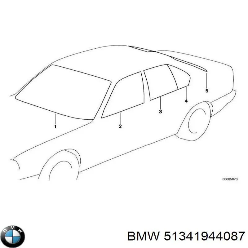 51341944087 BMW luna de puerta trasera izquierda