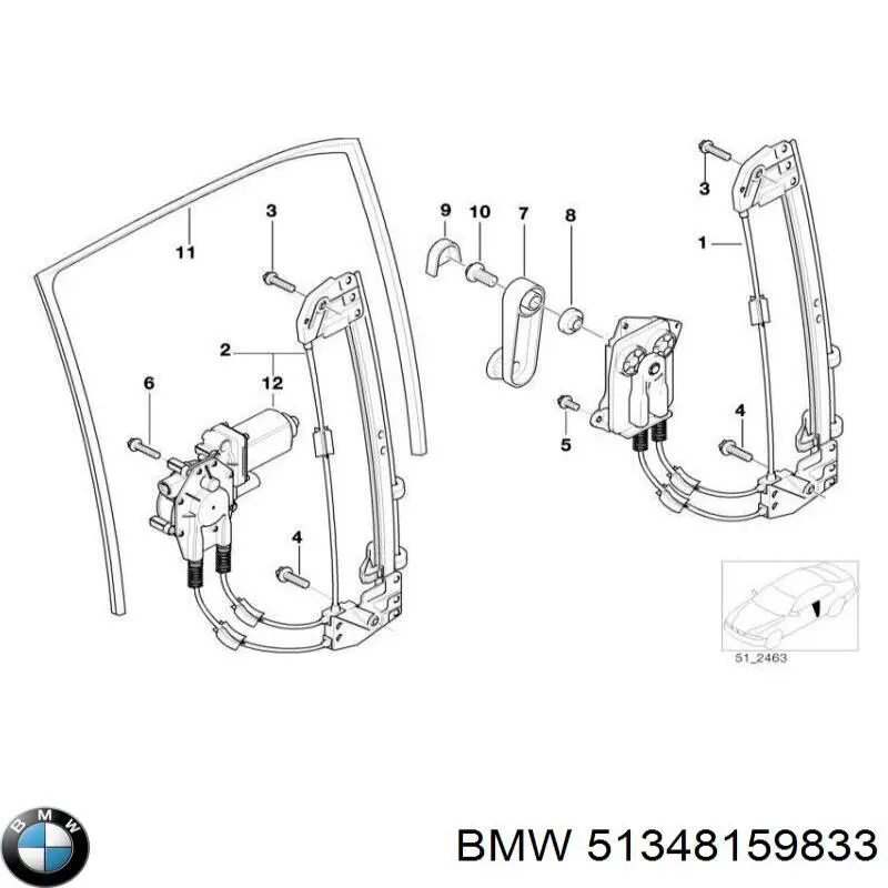 Mecanismo de elevalunas de la puerta trasera izquierda BMW 51348159833 precio, desde 90,02 EUR