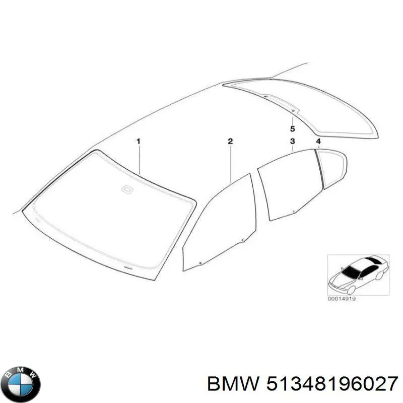 Luna lateral trasera izquierda para BMW 3 (E46)