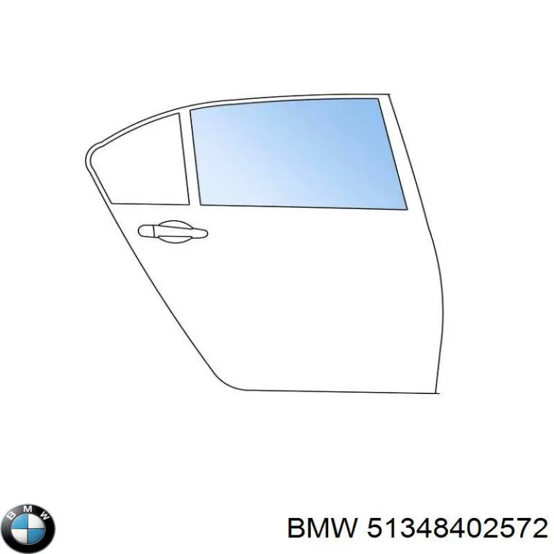 51348402572 BMW Cristal de puerta trasera derecha