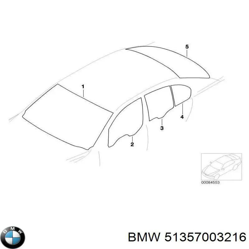 51357003216 BMW luna de puerta trasera derecha