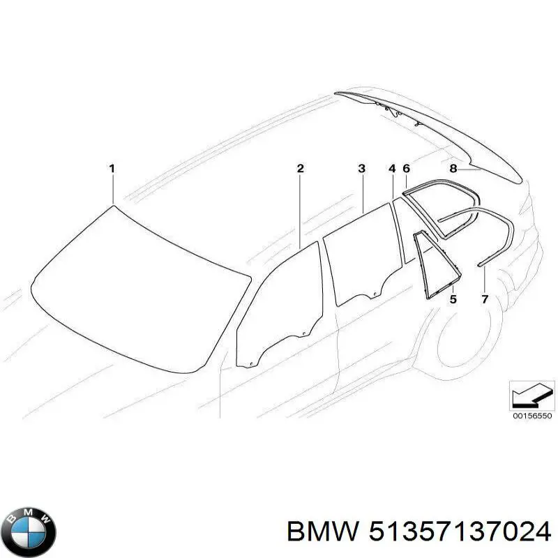 Luna lateral trasera derecha para BMW X5 (E70)