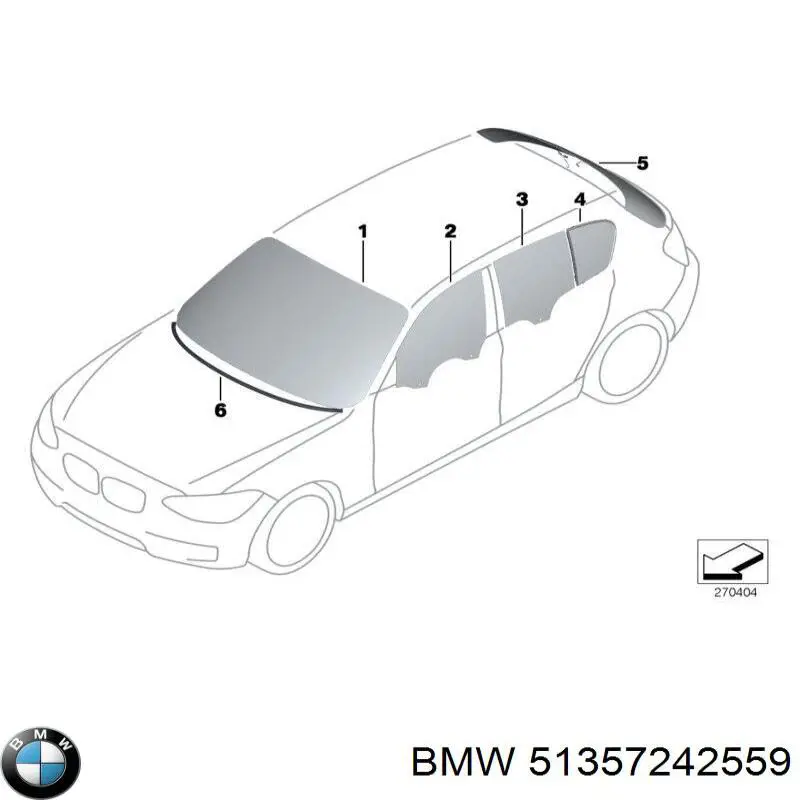 51357242559 BMW Cristal de puerta trasera izquierda