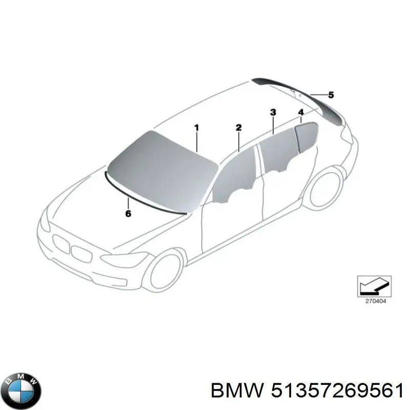 Cristal de la ventanilla fija de la puerta trasera izquierda BMW 51357269561 precio, desde 126,84 EUR