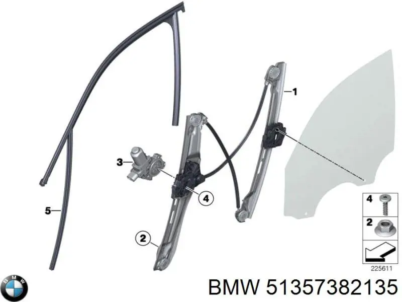 Comprar 51357382135 BMW Mecanismo de elevalunas delantero izquierdo