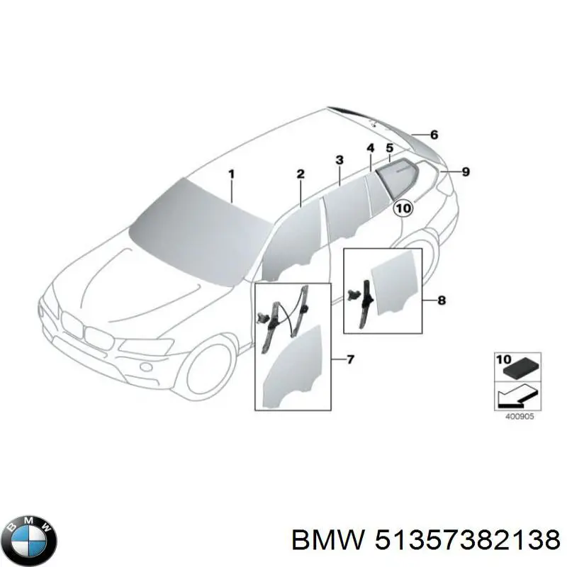 Mecanismo alzacristales, puerta trasera izquierda para BMW X3 (F25)