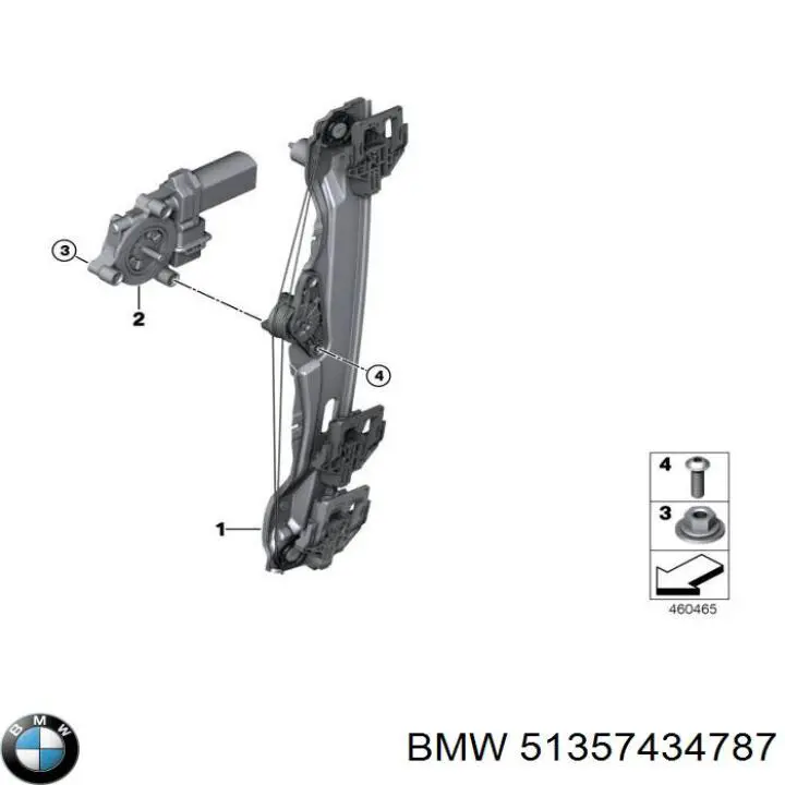 Mecanismo alzacristales, puerta trasera izquierda para BMW X1 (F48)