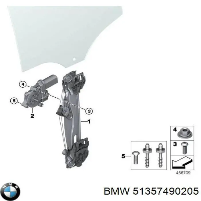 Mecanismo alzacristales, puerta trasera izquierda MINI Clubman (F54)