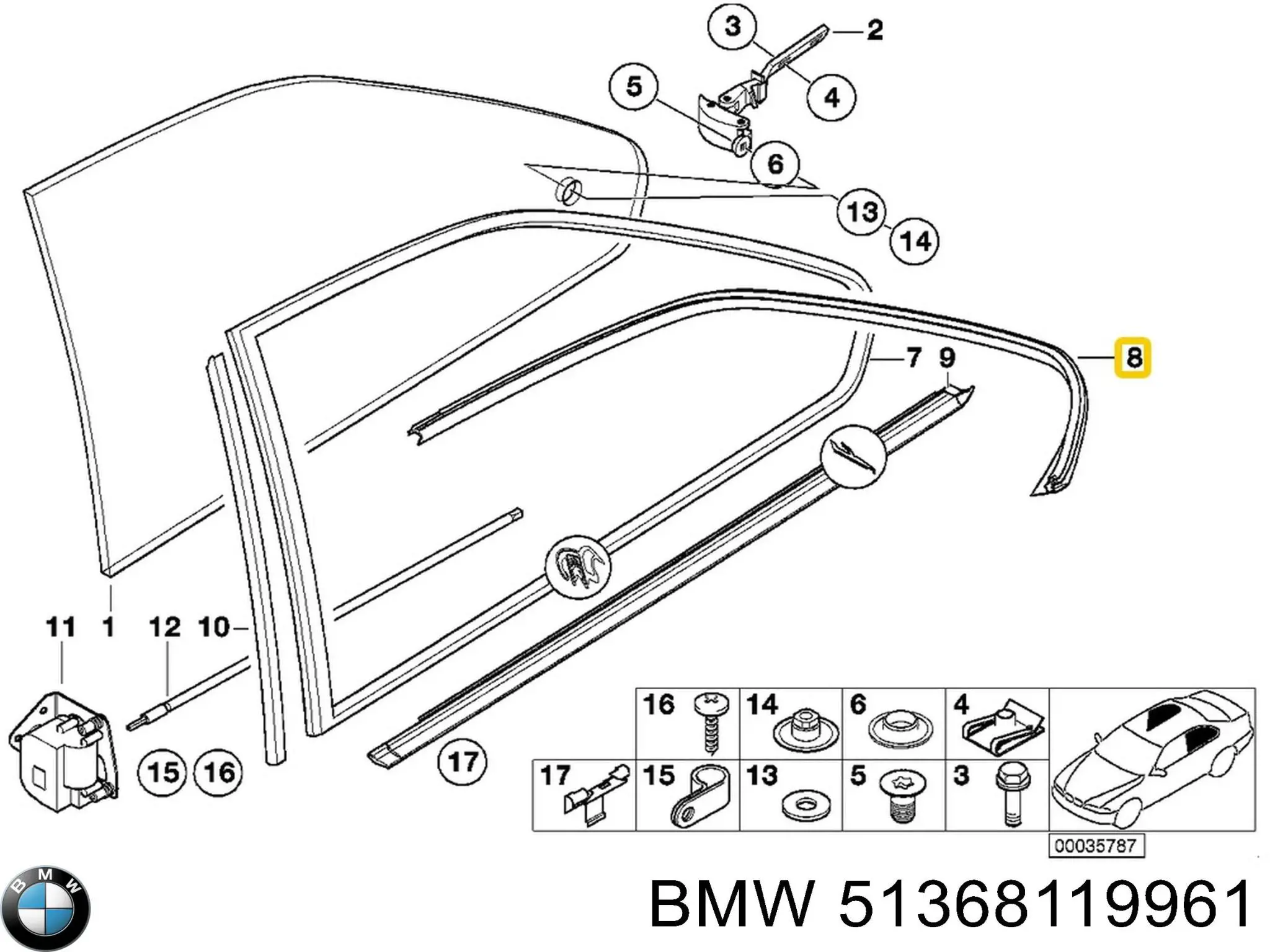 Comprar 51368119961 BMW Guardabarros interior izquierdo trasero
