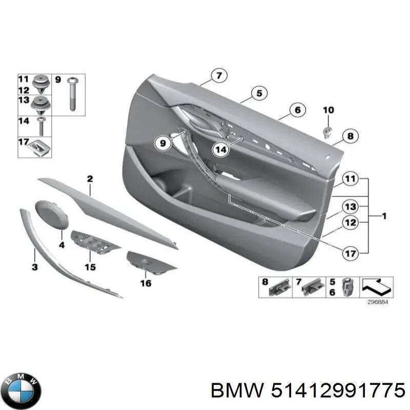 Moldura de manija interior de puerta delantera izquierda BMW 51412991775 precio, desde 21,87 EUR