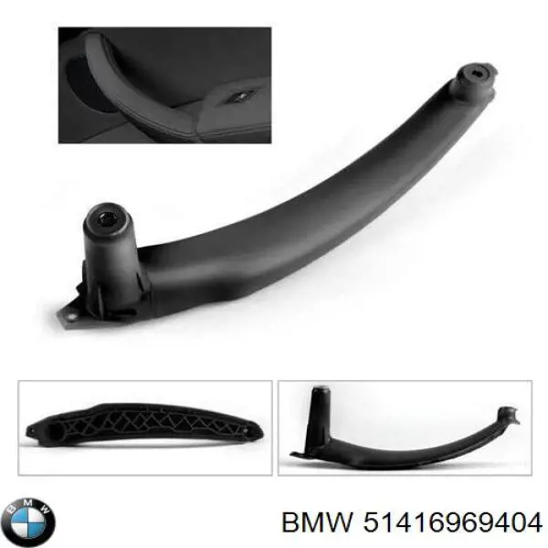 Manija interior derecha delantera/trasera de puerta BMW 51416969404