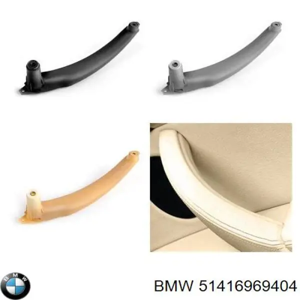 Manija interior derecha delantera/trasera de puerta BMW 51416969404 precio, desde 16,40 EUR