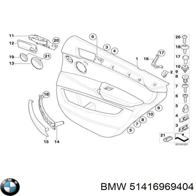 Comprar 51416969404 BMW Manija interior derecha delantera/trasera de puerta