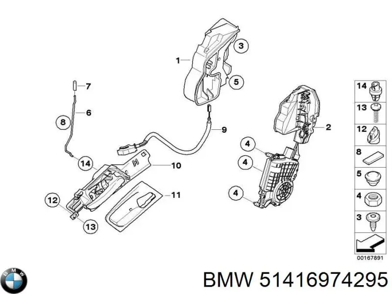 Manecilla de puerta, equipamiento habitáculo, delantera izquierda para BMW X5 (E70)