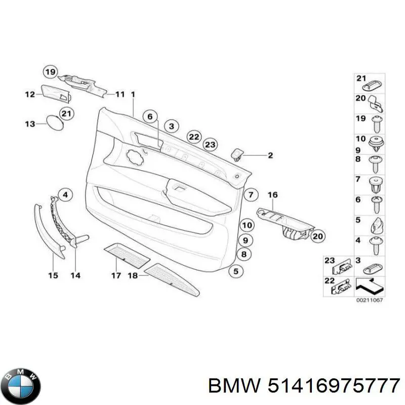 51416975777 BMW panel de bloque de control de elevalunas, delantera izquierda