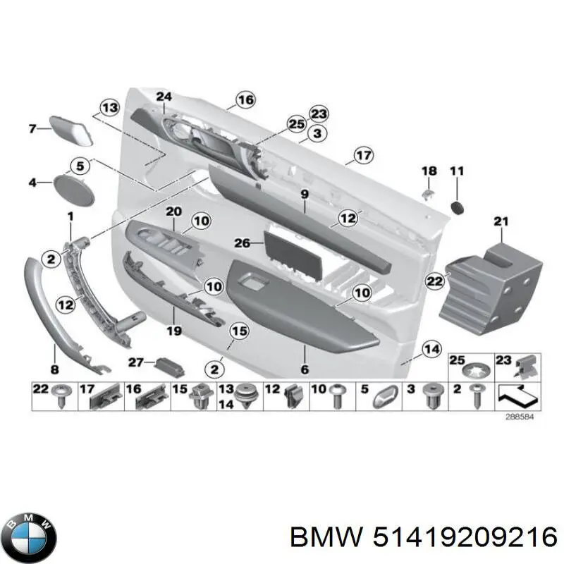 Soporte de manija exterior de puerta delantera derecha BMW 51419209216 precio, desde 12,66 EUR