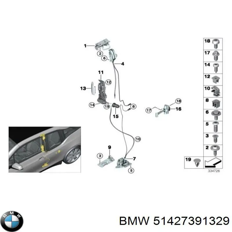 51427303705 BMW cubierta de pilar interior trasera izquierda