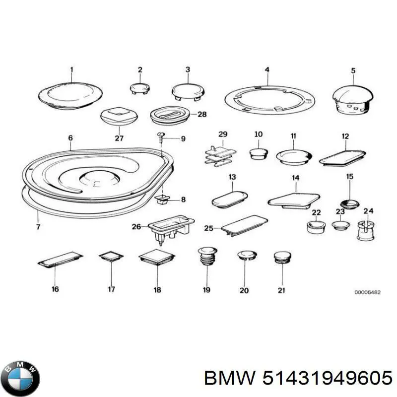 51431949605 BMW clips de fijación de pasaruedas de aleta delantera