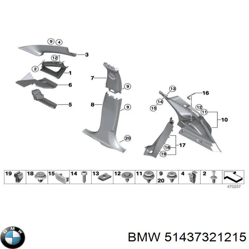 51437321215 BMW abrazadera de silenciador trasera