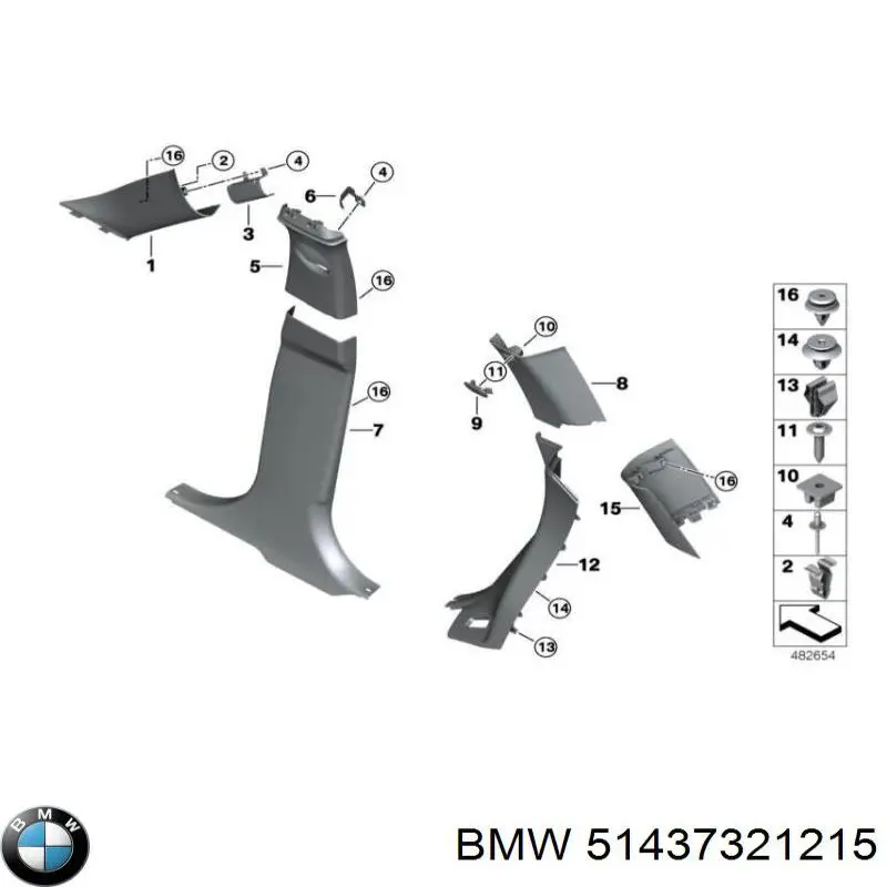 Comprar 51437321215 BMW Abrazadera de tubo de escape trasera