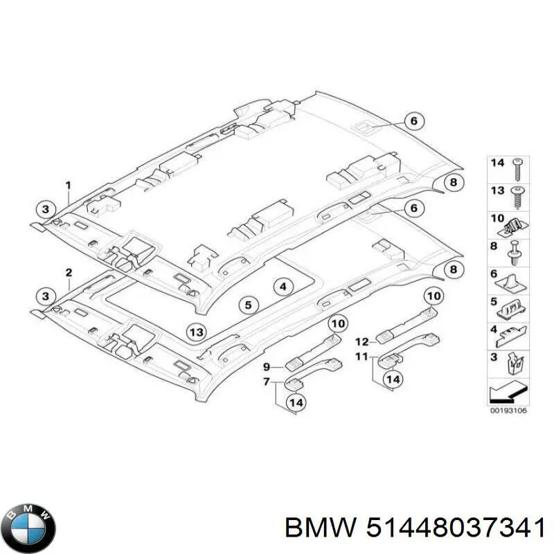 Comprar 51448037341 BMW Techo interior