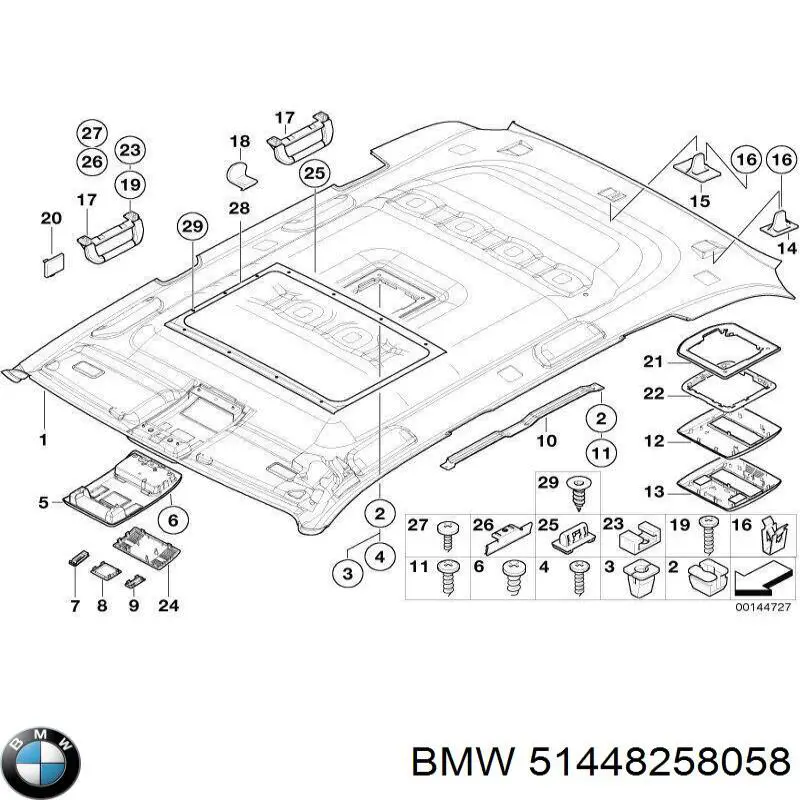 Luz de techo interior (cabina) BMW 51448258058 precio, desde 47,92 EUR