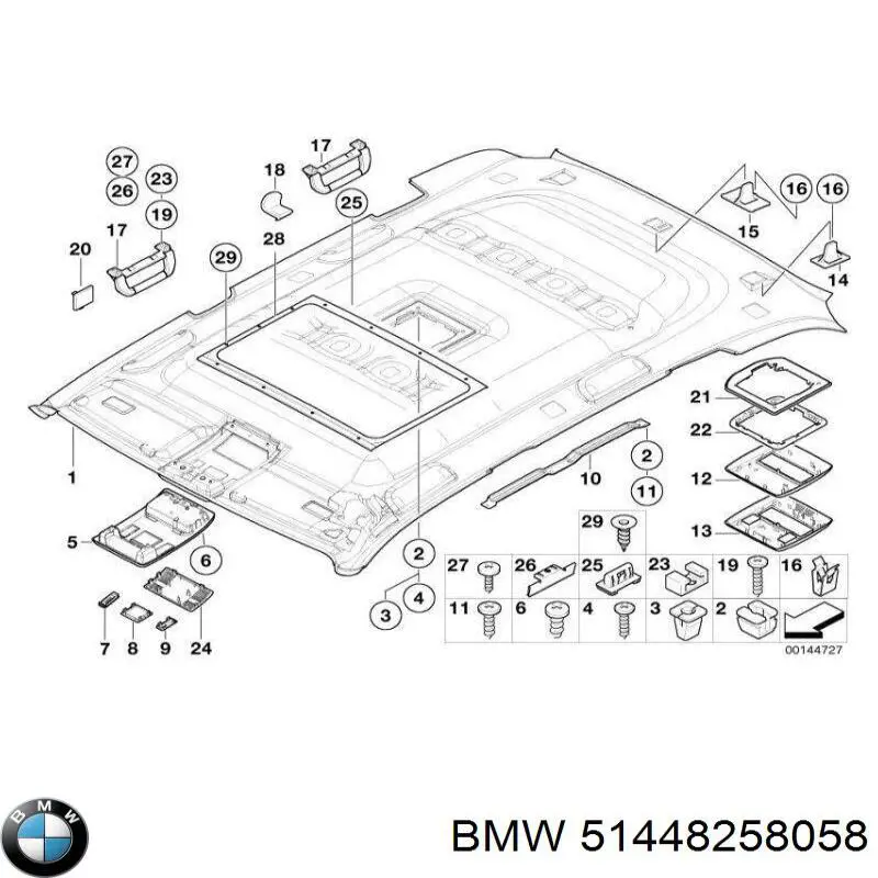 51448258058 BMW Luz de techo interior (cabina)