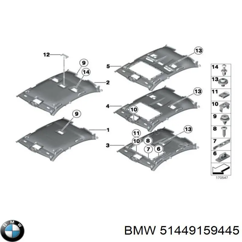 Guarnecido de techo BMW 51449159445 precio, desde 1585,97 EUR