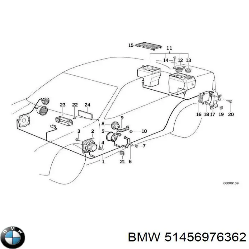 51456976362 BMW moldura de parachoques trasero